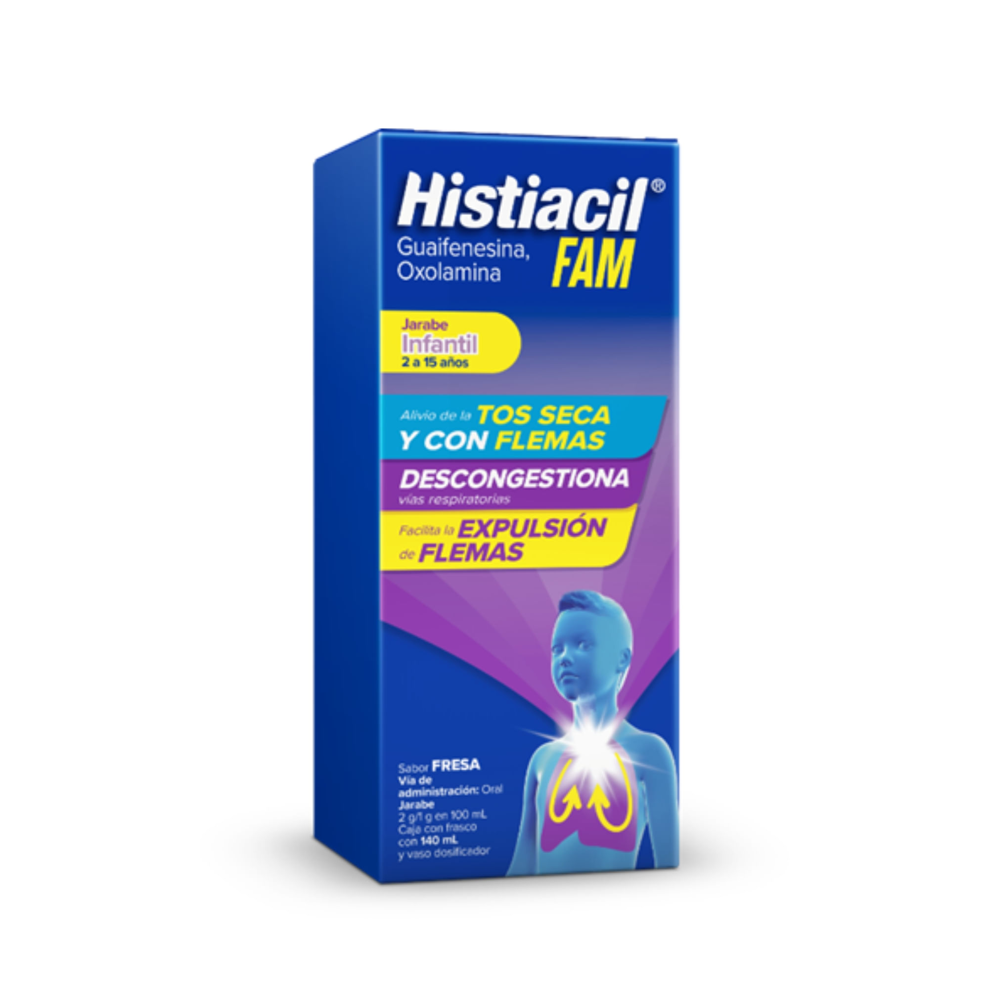 GUAIFENESINA/OXOLAMINA JARABE 140ML INFANTIL HISTIACIL